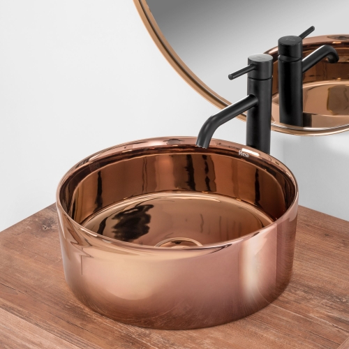 Rea Ida 36 cm pultra ültethető mosdó, rose gold REA-U7401