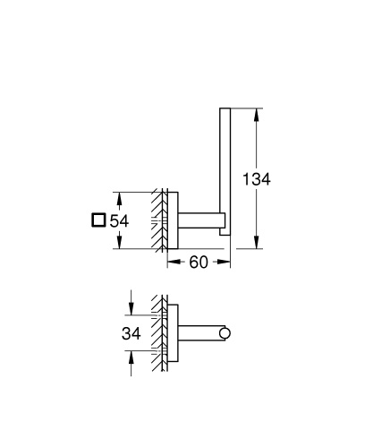 Grohe Start Cube tartalék toalettpapír-tartó, matt fekete 409792430