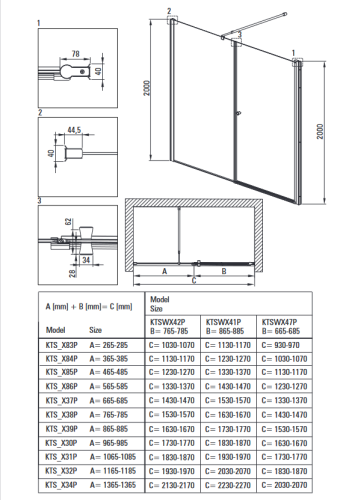 Deante Kerria Plus 90 cm lengőajtós zuhanyajtó, króm KTSW041P