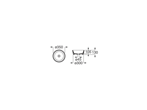 Roca Optica 35 cm pultra ültethető mosdó fehér A327B15000