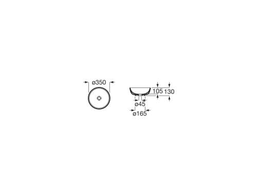 Roca Optica 35 cm pultra ültethető mosdó matt fekete A327C12080