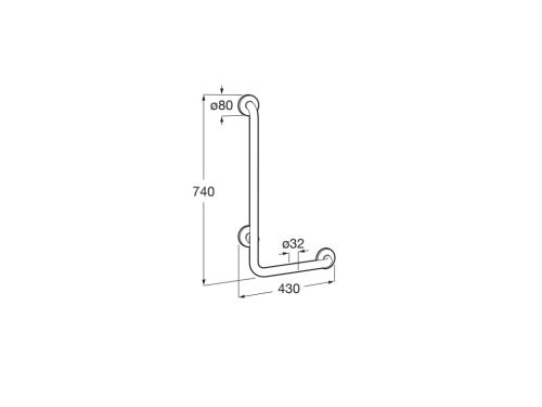 Roca Access Comfort L alakú balos kapaszkodó, fehér A816906009