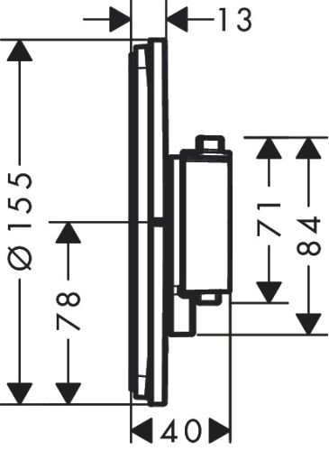 Hansgrohe ShowerSelect Comfort S falsík alatti 1 funkciós termosztát mennyiségszabályozóval, króm 15562000