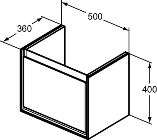 Ideal Standard Connect Air 50 cm fali mosdótartó szekrény 1 fiókkal, matt sötétbarna E0817VY