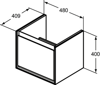 Ideal Standard Connect Air Cube 48 cm fali mosdótartó szekrény 1 fiókkal, fehér/szürke E0844KN