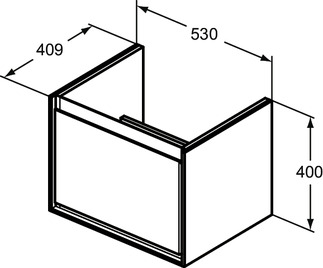 Ideal Standard Connect Air Cube 53 cm fali mosdótartó szekrény 1 fiókkal, világosszürke E0846EQ