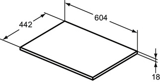 Ideal Standard Connect Air 60 cm munkalap, világosszürke fa E0848PS