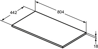 Ideal Standard Connect Air 80 cm munkalap, matt sötétbarna E0849VY