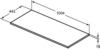 Ideal Standard Connect Air 100 cm munkalap, világosbarna fa E0851UK