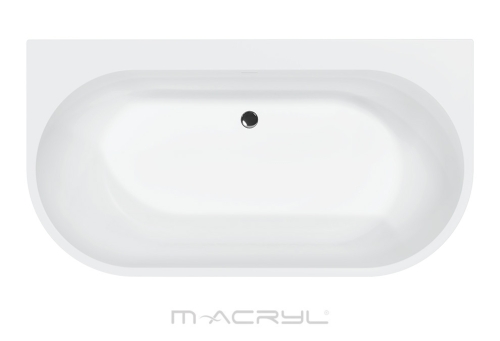 M-Acryl New Velvet 160x85 cm szabadon álló akril kád, fényes fekete 12582