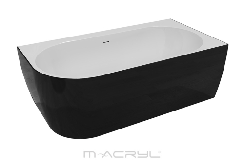 M-Acryl Harmony 159x84 cm jobbos szabadon álló akril kád, fényes fekete