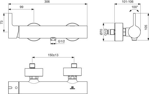 Ideal Standard JOY zuhany csaptelep, szálcsiszolt arany BC785A2
