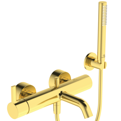 Ideal Standard JOY fali kádtöltő csaptelep zuhanyszettel, szálcsiszolt arany BC787A2