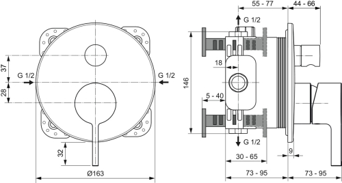 Ideal Standard JOY falsík alatti kád-zuhany csaptelep, szálcsiszolt arany A7383A2