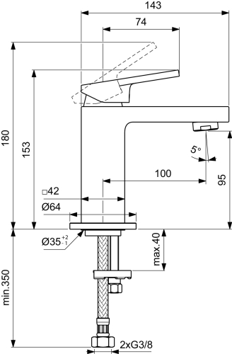 Ideal Standard EXTRA Piccolo mosdó csaptelep, króm BD503AA