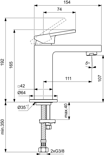 Ideal Standard EXTRA mosdó csaptelep, króm BD501AA