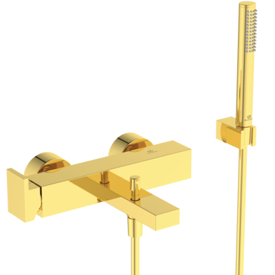 Ideal Standard EXTRA fali kádtöltő csaptelep zuhanyszettel, szálcsiszolt arany BD514A2