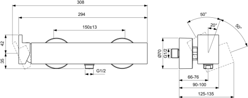 Ideal Standard EXTRA zuhany csaptelep, silver storm BD512GN