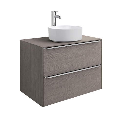 Roca Inspira alsószekrény 80x50 cm 2 fiókkal pultra ültethető mosdóhoz texturált városi tölgy A851080402