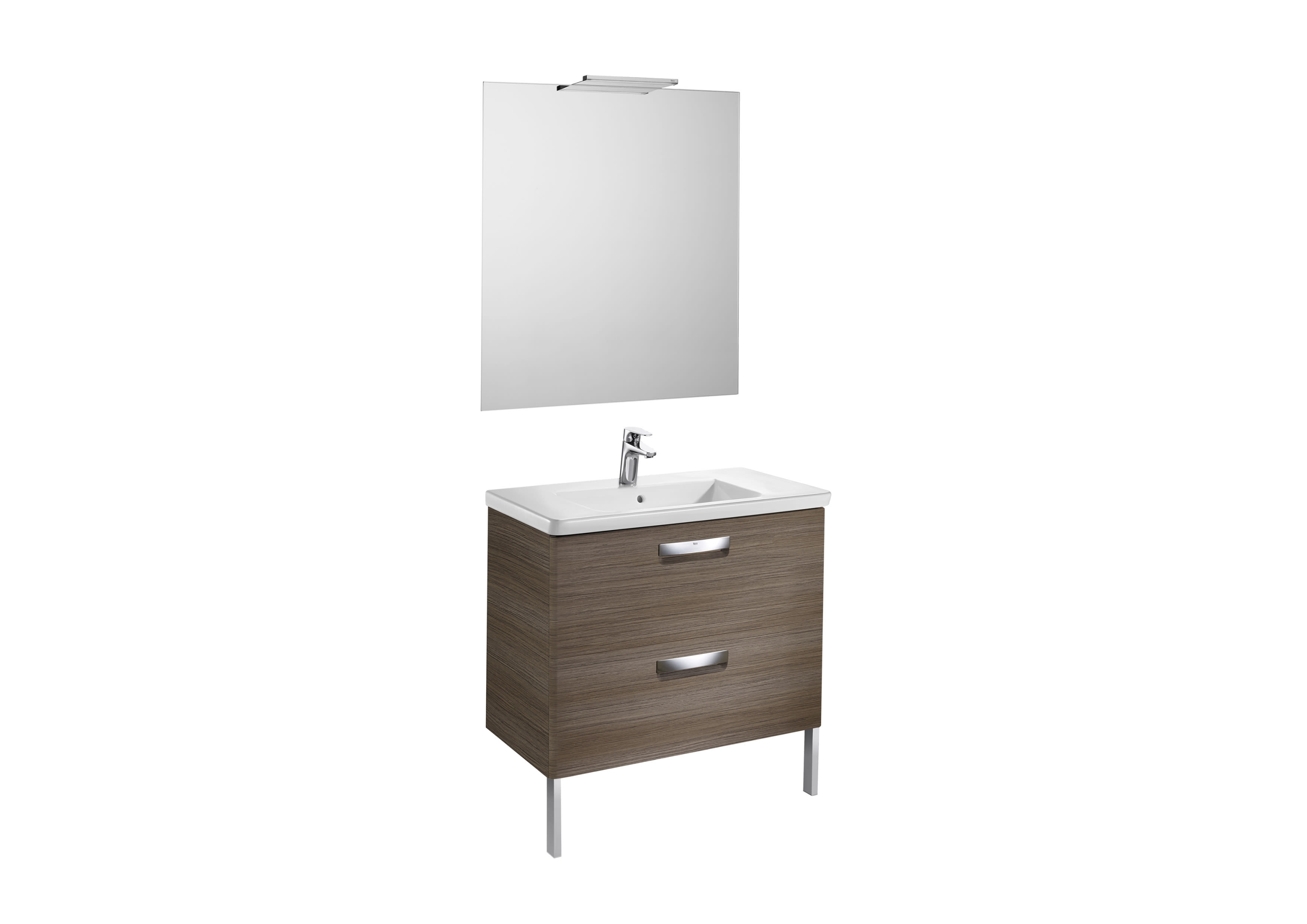 Roca The Gap 80 cm-es fürdőszoba bútor szett, hangulatos teak A851059150
