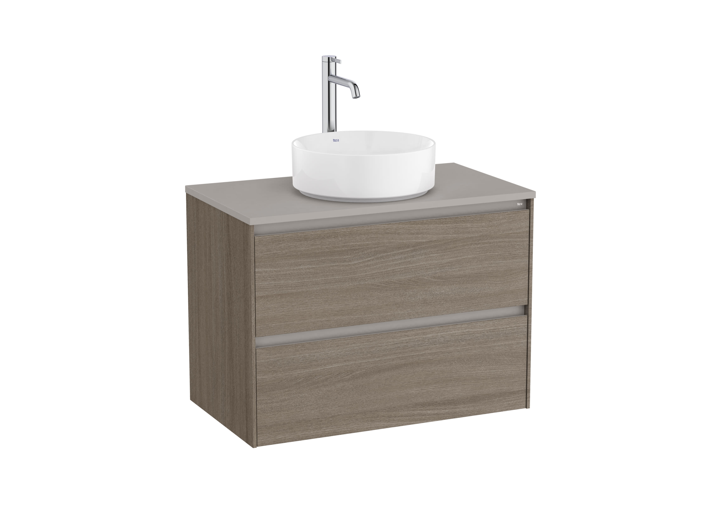 Roca Ona alsószekrény 80x46 cm 2 fiókkal pultra ültethető mosdóhoz, sötét szilfa A851728511