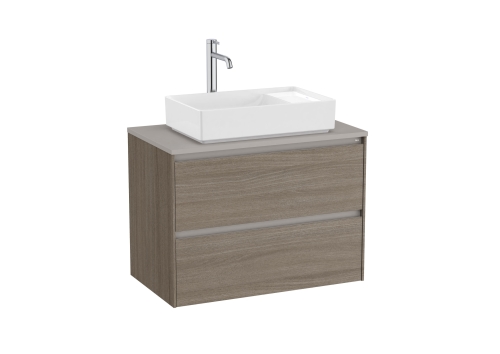 Roca Ona alsószekrény 80x46 cm 2 fiókkal pultra ültethető mosdóhoz, sötét szilfa A851728511