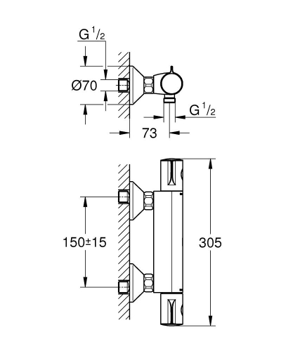 Grohe Grohtherm 800 termosztátos zuhanycsaptelep, matt fekete 1022022430