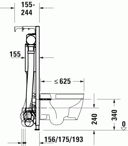 Duravit DuraSystem® wc-szerelőelem, Standard, szagelszívás, higiéniai öblítés WD1014000000