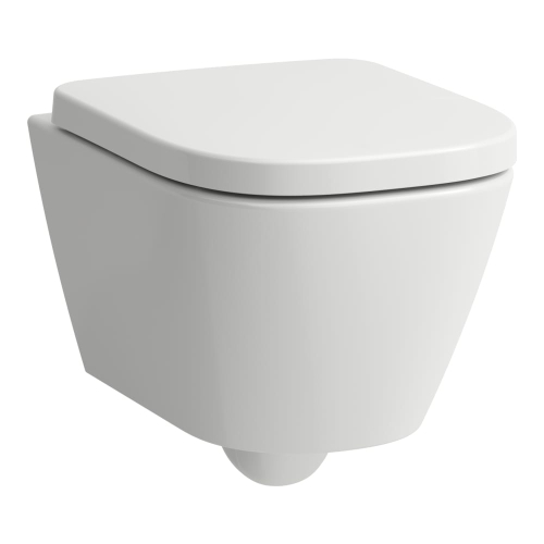 Laufen Meda kompakt Silent Flush öblítőperem nélküli fali wc lassú záródású ülőkével szett, fehér LCC felülettel H8661134000001