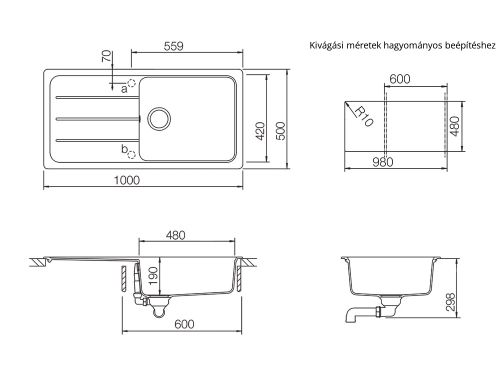 Schock Formhaus D-100L Cristalite mosogató, fekete FOMD100LNERO