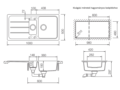 Schock Formhaus D-150L Cristalite mosogató, fehér FOMD150LALPI