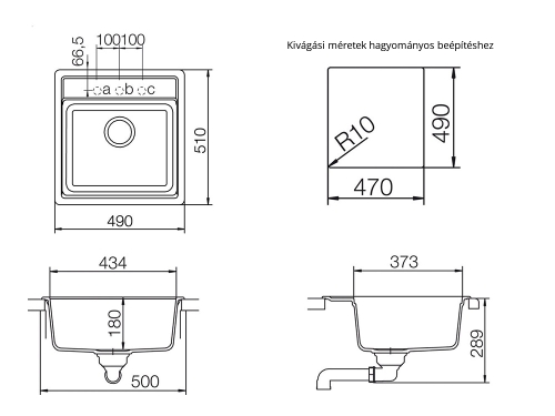 Schock Nemo N-100S Cristalite mosogató, aszfaltszürke NEMN100SASPH