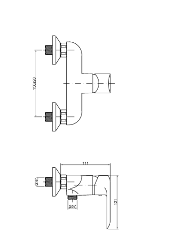 Invena SIROS zuhanycsaptelep, króm BN-90-001-A