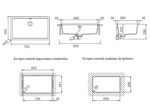 Schock Greenwich N-100XL Cristadur aláépíthető mosogató, metalizált fekete GREN100XLMAGM