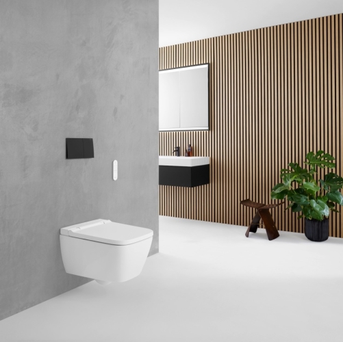 Geberit AquaClean Sela Square komplett higiéniai berendezés, fali WC, fényes króm betét 146.250.21.1