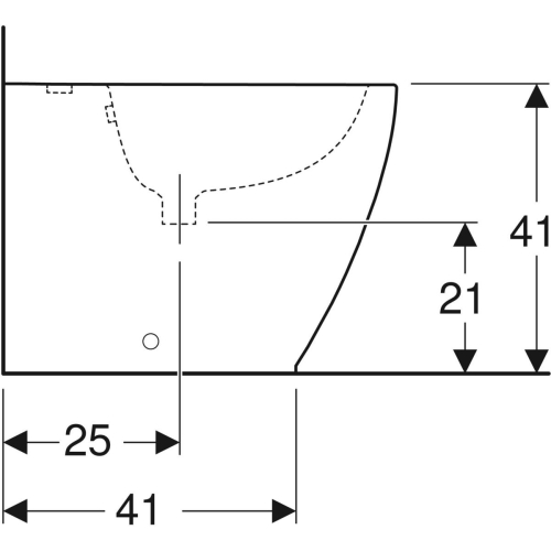 Geberit iCon álló bidé, falhoz illeszkedő, zárt forma, fehér 502.384.00.1