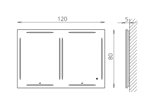 Tboss Floating Mirror Kena 120x80 cm-es led tükör