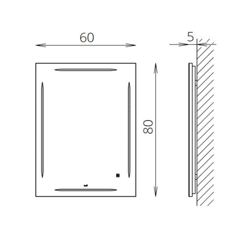 Tboss Floating Mirror Kena 60x80 cm-es led tükör