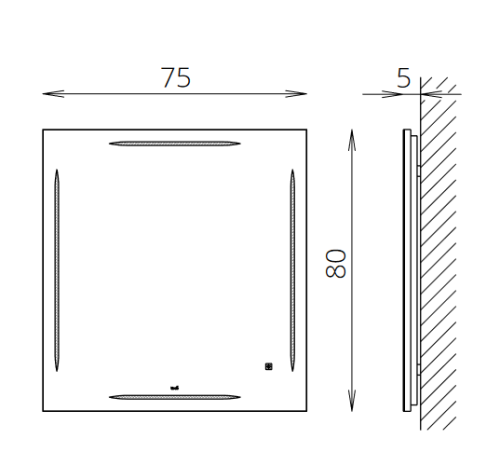 Tboss Floating Mirror Kena 75x80 cm-es led tükör