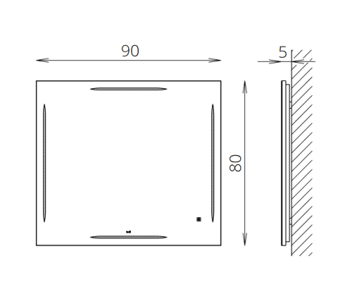 Tboss Floating Mirror Kena 90x80 cm-es led tükör