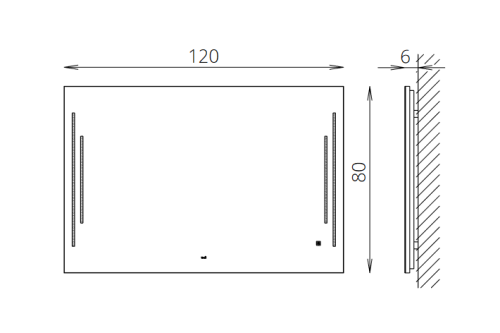 Tboss Floating Mirror Zuor 120x80 cm-es led tükör