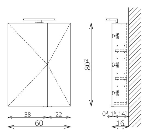 Tboss Mirror Box Vesna 60x80 cm-es tükörös szekrény led világítással, powerboxxal