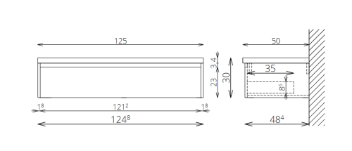 Tboss Infini 125 1F egyfiókos fürdőszobabútor mosdóval jobbos medencével (több színben) 44523240506