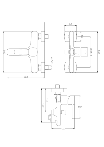 Invena GLAMOUR kádcsaptelep zuhanyszettel, réz szín BW-02-014-V