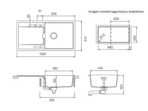 Schock Mono D-100L Cristadur mosogató, sötétszürke MOND100LSILV