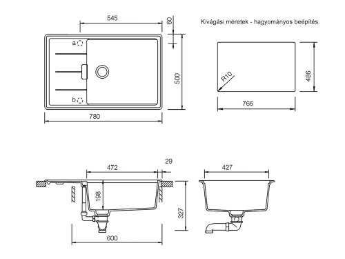 Schock Tia D-100LS Cristadur mosogató, palaszürke TIAD100LSSTONSA