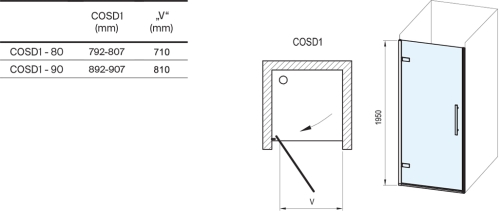 Ravak Cool! COSD1 80 cm zuhanyajtó transparent üveggel, króm X0VV40A00Z1