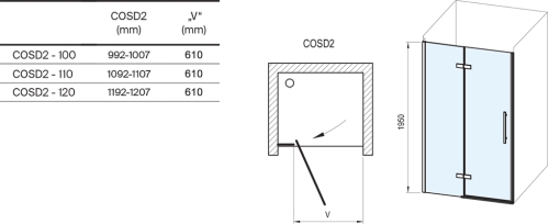 Ravak Cool! COSD2 120 cm zuhanyajtó transparent üveggel, króm X0VVGCA00Z1