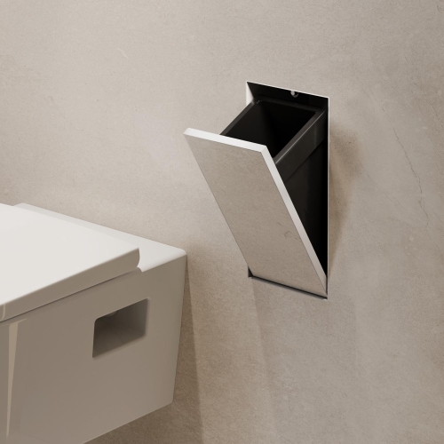 Hansgrohe XtraStoris Rock falba süllyesztett szemetes csempézhető ajtóval, matt fehér 56063700