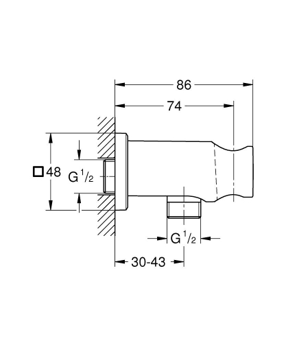 Grohe Rainshower zuhany könyök kézizuhany tartóval, króm 26659000